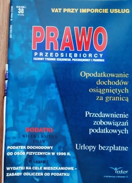 PRAWO PRZEDSIĘBIORCY nr 38 (194) 1996 r.