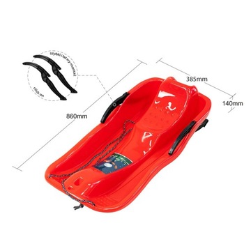 ДЕТСКИЕ САНКИ С ТОРМОЗОМ ПЛАСТИКОВАЯ ГОРКА SKIPPER RED