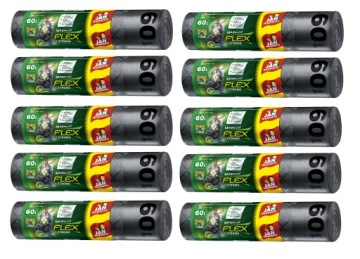 Пакеты для мусора Magnum flex LDPE 60л, 10шт, черные