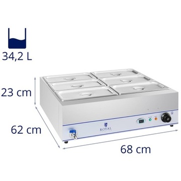 Водонагреватель с краном 6 x GN 1/3 2000Вт 230В Royal Catering
