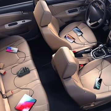АВТОМОБИЛЬНОЕ ЗАРЯДНОЕ УСТРОЙСТВО 4x USB 2x USB-C тип C PD 66 Вт РАЗВЕТВИТЕЛЬ БЫСТРО МОЩНЫЙ