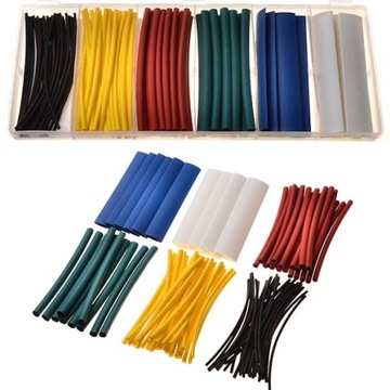 НАБОР ТЕРМОУСАДОЧНЫХ ТРУБОК, 100 ШТ, ЦВЕТНЫЕ