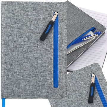 NOTES ZESZYT PLANER Z GUMKĄ W LINIĘ DO PISANIA PAMIĘTNIK A5 NIEBIESKA GUMKA