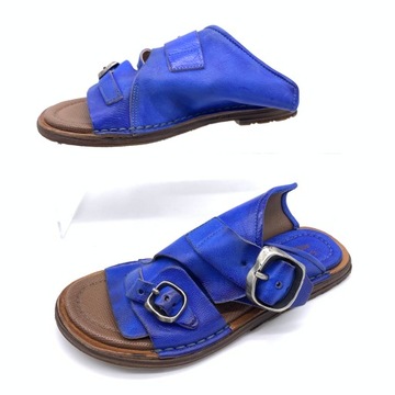 Buty damskie sandały klapki A.S. 98 Kiox rozmiar 35 niebieskie skórzane