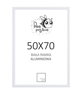 BIAŁA RAMA ALUMINIOWA 50x70 PUZZLE PLAKAT 70x50