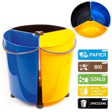 Obrotowy kosz do segregacji odpadów ECOBIN 35 l