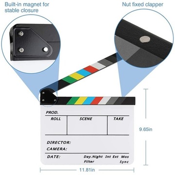 FILM CLAPPER Gadżet reżyserski o wymiarach 30 x 26,5 cm
