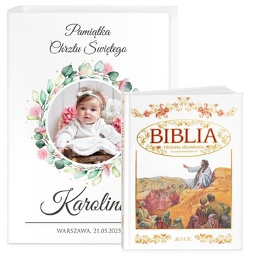 Biblia Pismo Święte dla Dzieci Prezent na Chrzest Święty Komunię Nadruk