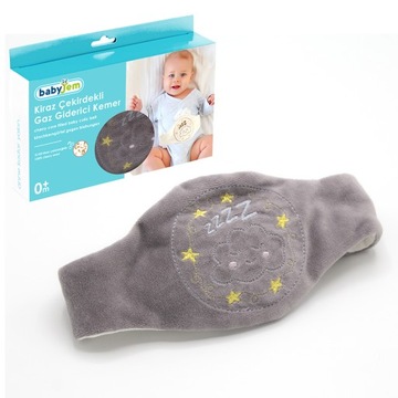 Антиколиковый пояс BabyJem Sleepy Cloud с винными косточками, серый