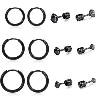 6 Pairs Titanium Tiny Stud Earrings for Women Men, 20G Cubic Zirconia
