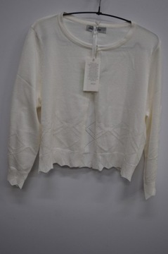 GRACE KARIN Sweter damski Cardigan BLAZER r.L BIAŁY