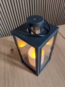 ФОНАРЬ СВЕТОДИОДНЫЙ ФОНАРЬ СО СВЕЧОЙ НА АККУМУЛЯТОРЕ СВЕЧА ЧЕРНЫЙ ДЕКОРАТИВНЫЙ ФОНАРЬ