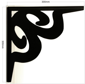 Кронштейн, уголок декоративный металлический монтажный 200х200мм черный