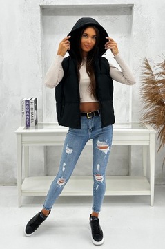 DZ3151 r L ЖЕНСКИЙ УТЕПЛЕННЫЙ ЖИЛЕТ С МАКСИМАЛЬНЫМИ РУКАВАМИ