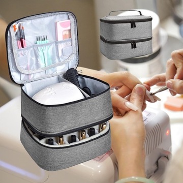 Сумочка-органайзер для хранения гвоздей Detachable 30 Grid Grey