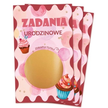 ZDRAPKI ZADANIA URODZINY RÓŻOWE DLA DZIECI Y3