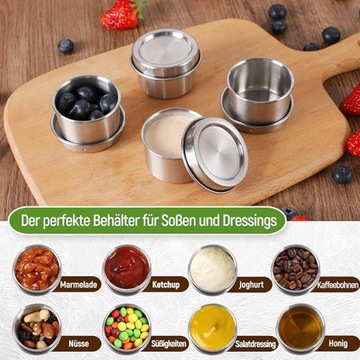 Контейнеры для соуса из нержавеющей стали, 4 шт., маленькие, 50 мл.