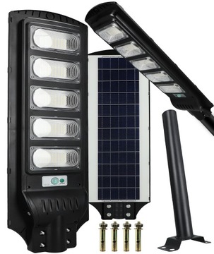 Lampa solarna uliczna LED mocna z czujnik ruchu zmierzchu latarnia 250W CW