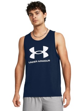 KOSZULKA MĘSKA UNDER ARMOUR BEZRĘKAWNIK SPORTOWY LETNIA BAWEŁNA 1382883-408