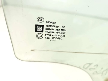 CHEVROLET AVEO SKLO (OKNO) DVEŘE ZADNÍCH ZADNÍ PRAWIDLOWY 2010 HATCHBACK 4/5DR 1.2