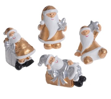 MIKOŁAJ ŚWIĄTECZNY GWIAZDA FIGURKA OZDOBNA 4SZT