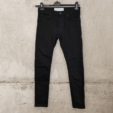 TOPMAN Skinny Jeansowe SPODNIE Czarne rozm W28 L30