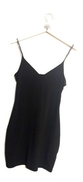 863. H&M czarna sukienka mini na ramiączkach S/M