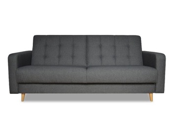 wersalka sofa HUGO rozkładana pikowane oparcie tkanina plecionka