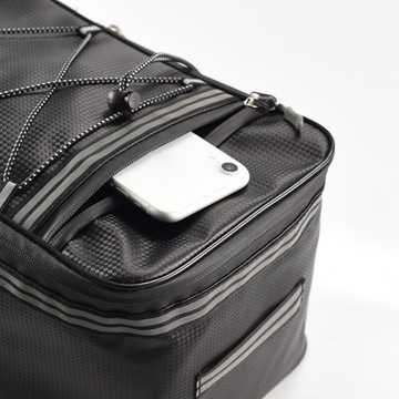 TYLNY BAGAŻNIK ROWEROWY TORBA POD SIEDZENIE TORBA NA BAGAŻ ROWEROWY TORBA ODBLASKOWA 15L