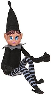 ELF ŚWIĄTECZNY KRASNAL OZDOBNY NA ŚWIĘTA CZARNY POMOCNIK MIKOŁAJA 30 CM