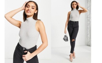 SIMMI CLOTHING _ZT 8RU SZARE BODY KLASYCZNE DAMSKIE _/ XS