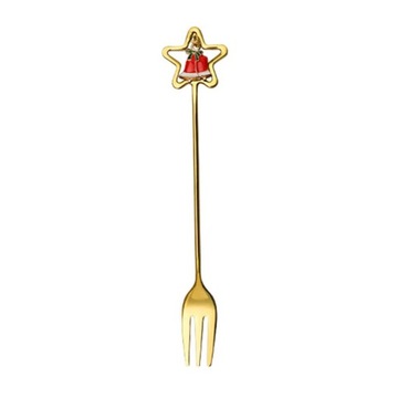 304 Stainless Steel Spoon Fork Cute Christmas Tableware Gift Star Coffee