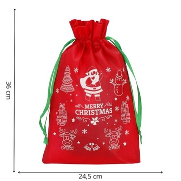 WOREK NA PREZENTY POD CHOINKĘ TORBA PREZENTOWA ŚWIĄTECZNA 36x24,5CM OZDOBNY