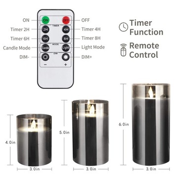 3 СВЕТОДИОДНЫЕ СВЕЧИ НА ЭЛЕКТРИЧЕСКИХ АККУМУЛЯТОРАХ С ДИСТАНЦИОННЫМ УПРАВЛЕНИЕМ