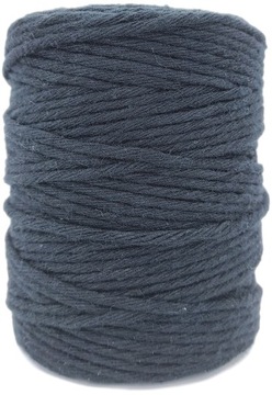 Нитка хлопковая для макраме, 3мм, 200м, черная.