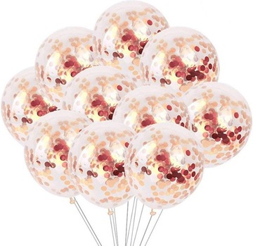Balony z konfetti Rose Gold 10 szt 30 cm