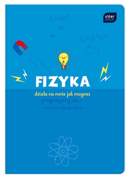 FIZYKA ZESZYTY tematyczne A5/60 kartek w KRATKĘ zestaw 10 sztuk INTERDRUK