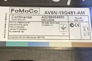 MODUL POHODĚ FORD AV6N19G481AM 2.0L DIESEL 2016