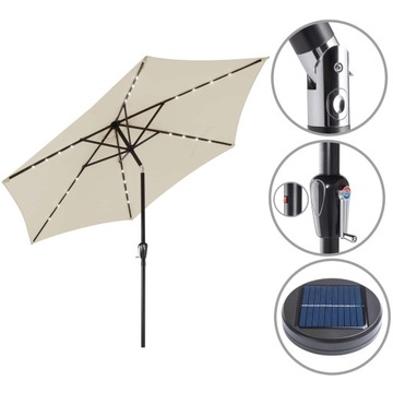 DUŻY PARASOL OGRODOWY O ŚREDNICY 270CM Z KORBĄ LED