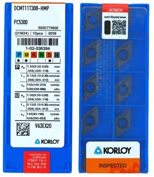 PŁYTKI WĘGLIKOWE DCMT 11T308 HMP PC5300 KORLOY