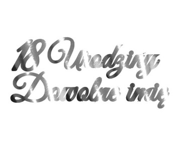 BANER girlanda NA 18 30 40 URODZINY IMIĘ srebro
