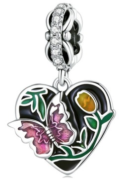 Charms Srebro 925 Charms Zawieszka Charms Serce