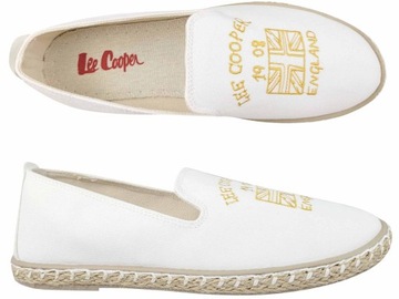 LEE COOPER SNEAKERS ESPADRYLE BUTY DAMSKIE PÓŁBUTY WSUWANE LEKKIE BIAŁE