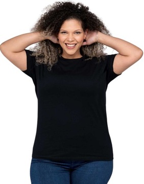 Stylowa koszulka damska 100%bawełna Certyfikat różne kolory 5XL*(XL) czarna