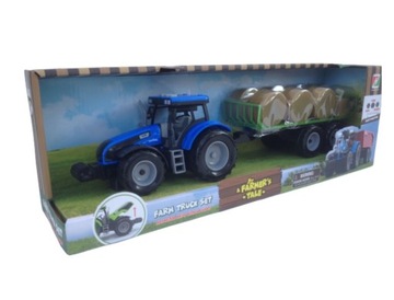 DUŻY TRAKTOR Z PRZYCZEPĄ ŚWIATŁO I DŹWIĘK FARMER