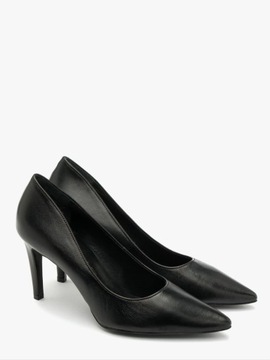 Buty damskie na szpilce skórzane RYŁKO czarne obuwie eleganckie wizytowe 37