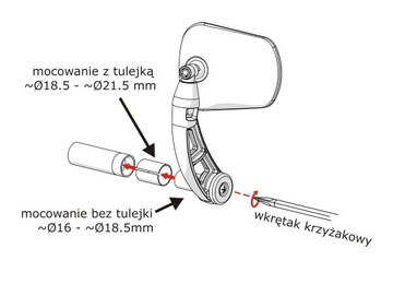 Велосипедное зеркало AJS Comfort Plus, складное.