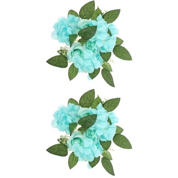 2 шт., кольцо для свечи, искусственная роза, гортензия, свеча