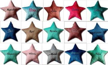 Подушка-звезда с именем, подарком, вышивкой звезд, очень мягкая и приятная.