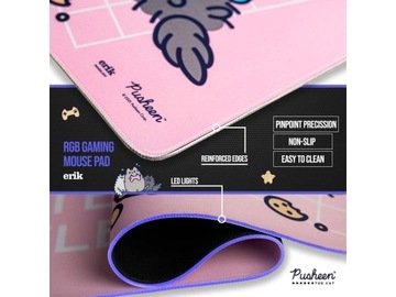 Игровой настольный коврик Pusheen XXL со светодиодной подсветкой (90 x 40 см)